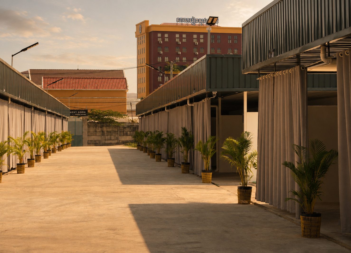 KIRI INN courtyard and room entrances